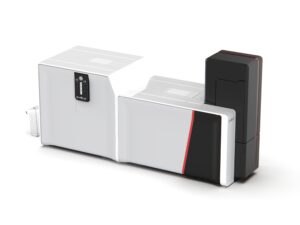 cardtho nederland kaartprinter evolis primacy2 met feeder en laminator zijkant